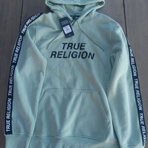 True Religion Men's Mint Green Hoodie